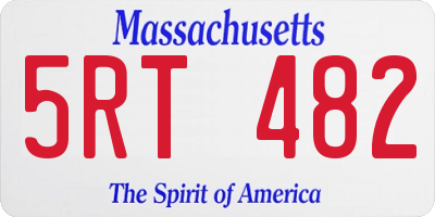 MA license plate 5RT482