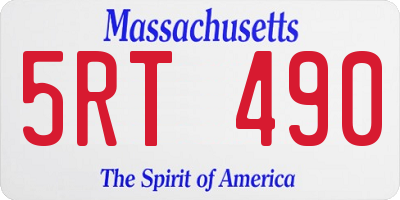 MA license plate 5RT490