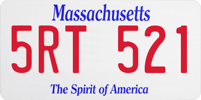 MA license plate 5RT521