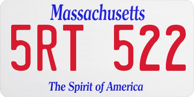 MA license plate 5RT522