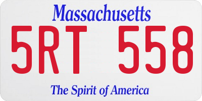 MA license plate 5RT558