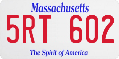 MA license plate 5RT602