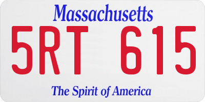 MA license plate 5RT615