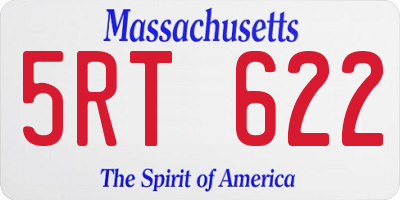 MA license plate 5RT622