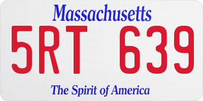 MA license plate 5RT639