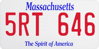 MA license plate 5RT646