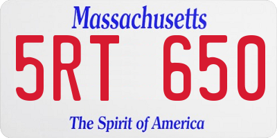 MA license plate 5RT650