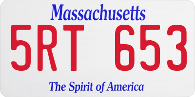 MA license plate 5RT653