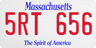 MA license plate 5RT656