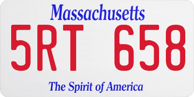 MA license plate 5RT658