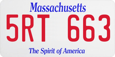 MA license plate 5RT663