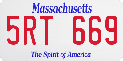 MA license plate 5RT669