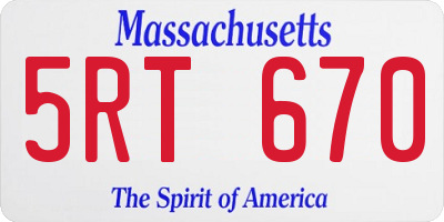 MA license plate 5RT670
