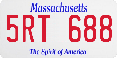MA license plate 5RT688