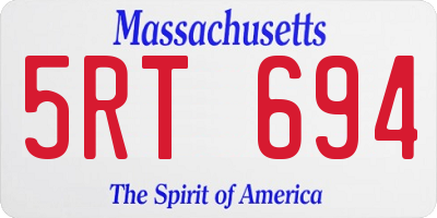 MA license plate 5RT694