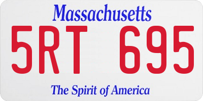 MA license plate 5RT695