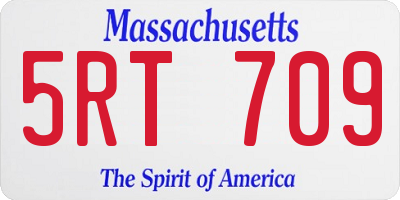 MA license plate 5RT709