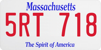 MA license plate 5RT718