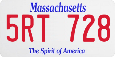 MA license plate 5RT728