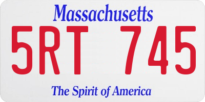 MA license plate 5RT745