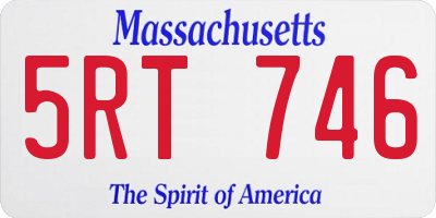 MA license plate 5RT746