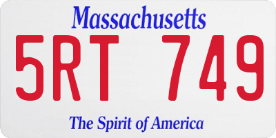 MA license plate 5RT749