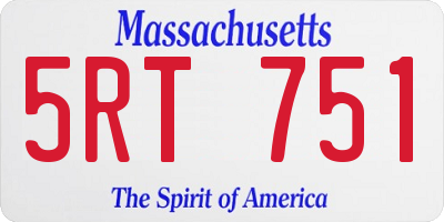 MA license plate 5RT751