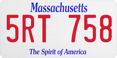 MA license plate 5RT758