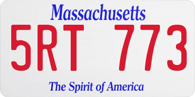 MA license plate 5RT773