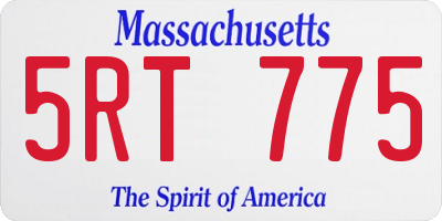 MA license plate 5RT775