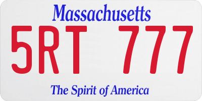 MA license plate 5RT777