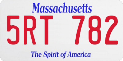 MA license plate 5RT782