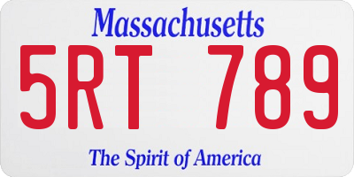 MA license plate 5RT789