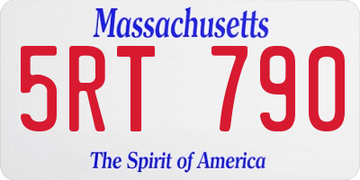 MA license plate 5RT790