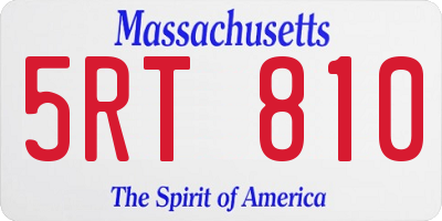 MA license plate 5RT810