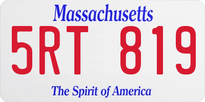 MA license plate 5RT819