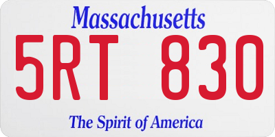 MA license plate 5RT830