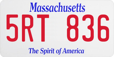 MA license plate 5RT836