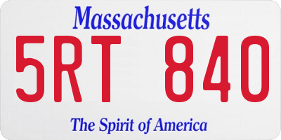 MA license plate 5RT840