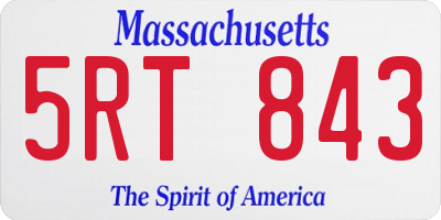 MA license plate 5RT843