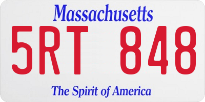 MA license plate 5RT848