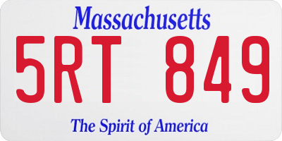MA license plate 5RT849