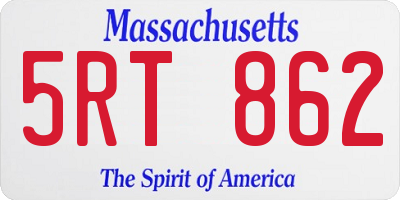 MA license plate 5RT862