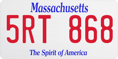 MA license plate 5RT868
