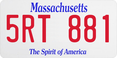 MA license plate 5RT881