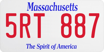 MA license plate 5RT887