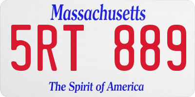 MA license plate 5RT889