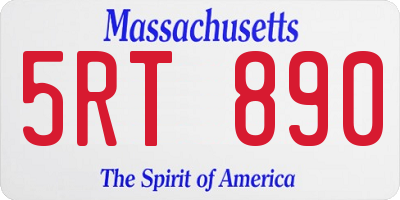 MA license plate 5RT890