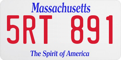 MA license plate 5RT891