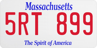 MA license plate 5RT899
